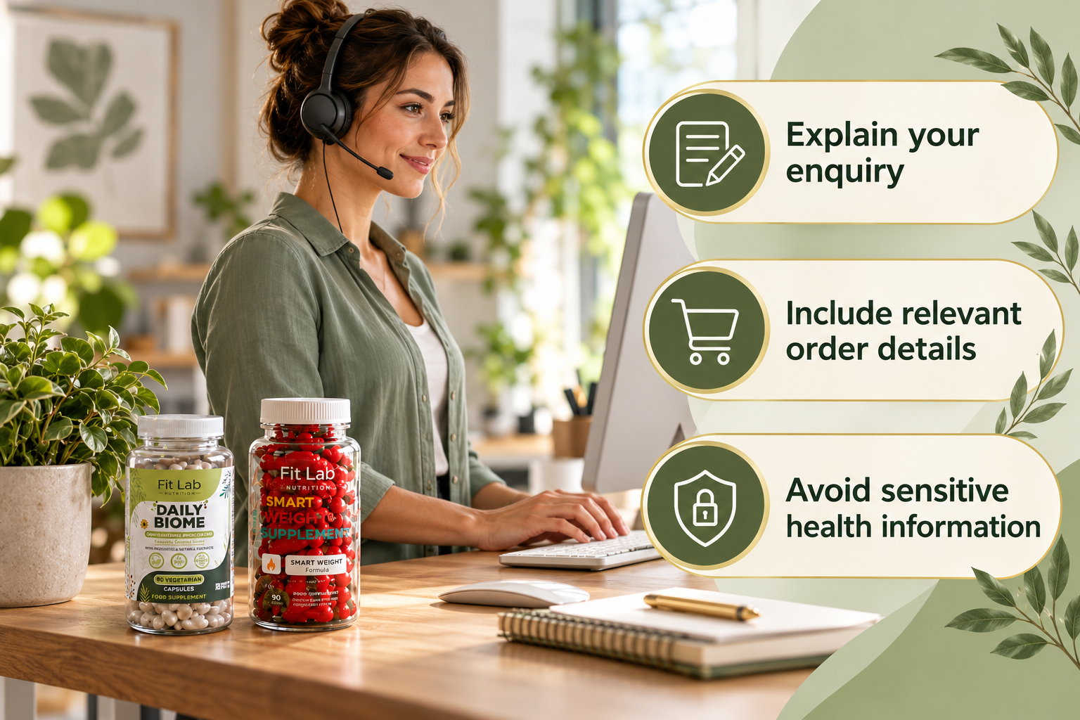 Fit Lab Daily Biome and Smart Weight supplements. Explain your enquiry; Include relevant order details; Avoid sensitive health information